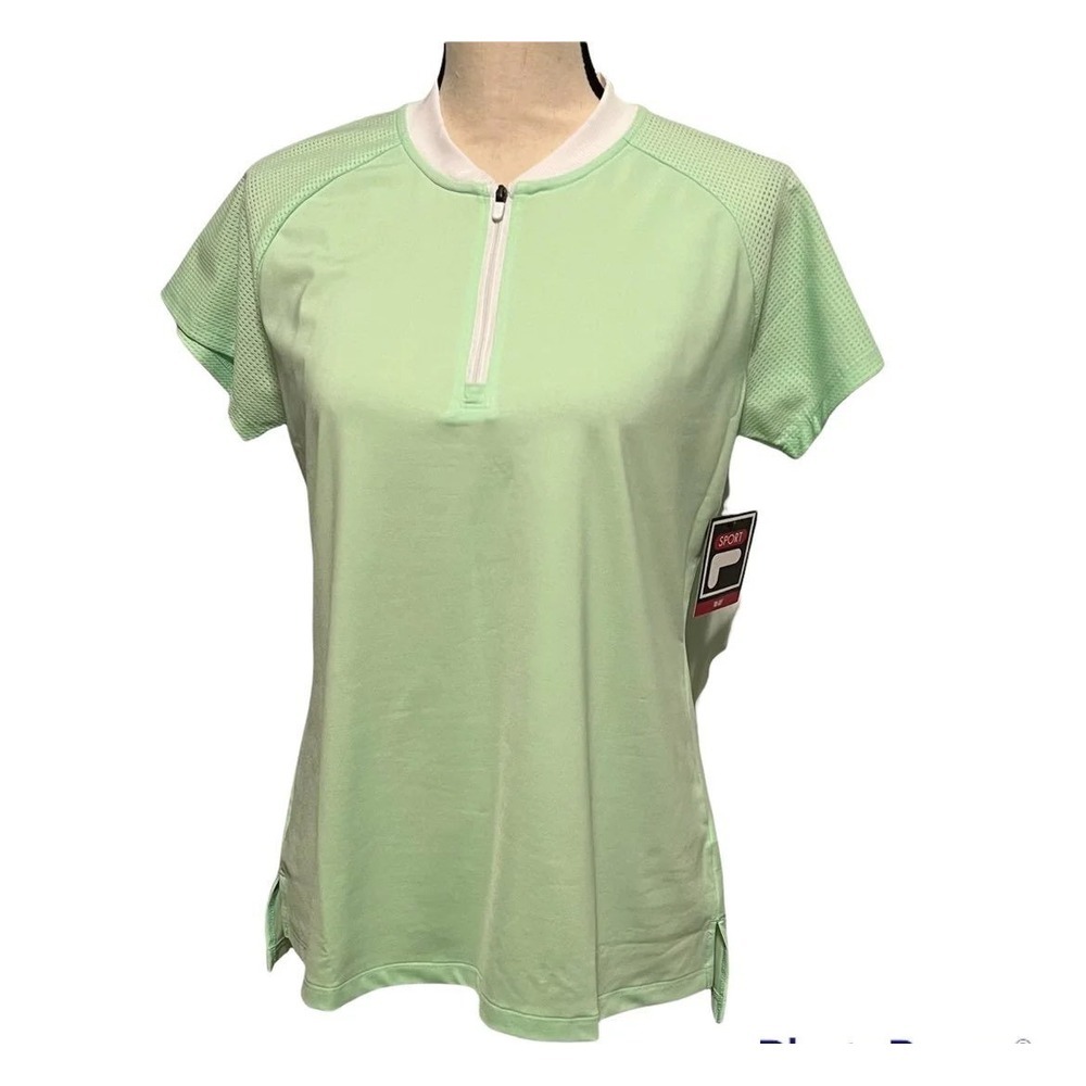 FILA Sport Mint Green bliss short sleeve tru-golf women's large golf shirt NEW